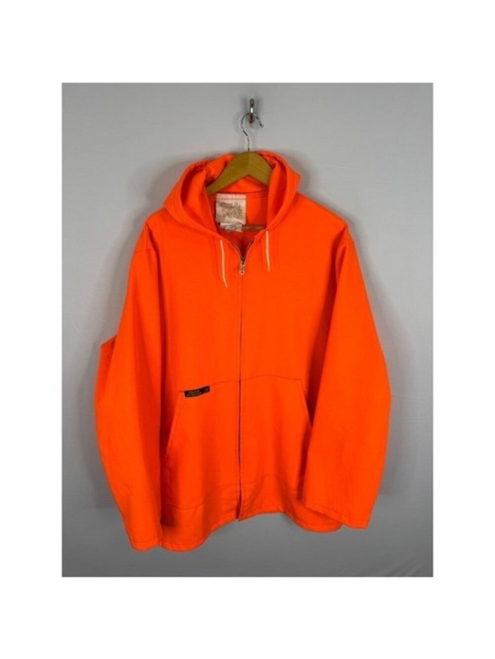 Vintage Golden Retriever Blaze Orange Hunting Jacket Zip Hooded Parka Mens Large